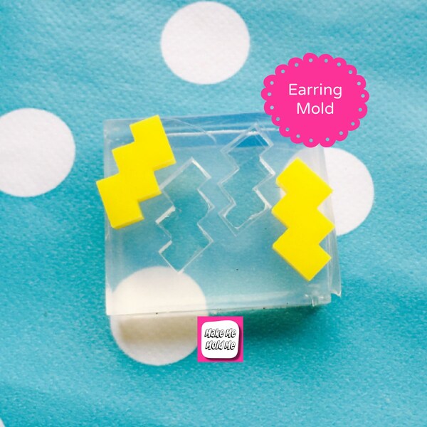 Silicone Earring Zig Zag Stud Mold  - Earrings Resin Crafter Mould Geometric EM119 T