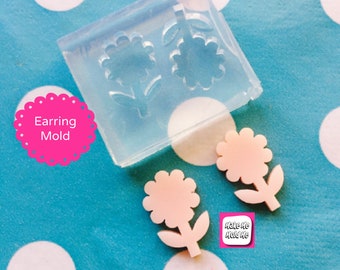 Silicone Earring Daisy Flower Stud Mold  - Earrings Resin Crafter Mould Garden Plant Shape EM157