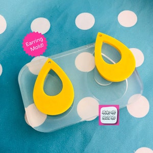 40mm Cut out Teardrop Earring Mold - Silicone Mold Craft Resin Earrings EM428 ccc T