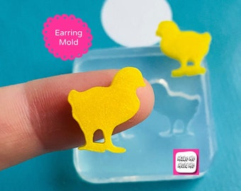 15mm Silicone  Chick Stud Earring  Mold  - Earrings Resin Crafter Mould EM545