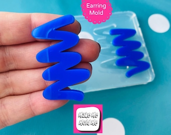 40mm Squiggle Silicone Earring Mold EM104
