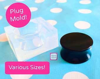 Clear Silicone Molds for Resin Ear Plug  - 6mm 8mm 10mm  11mm  20mm 30mm 40mm  50mm double flared ear gauge flats Saddle Gauge