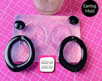 Clear Silicone Molds for Resin 45mm Domed Loop Dangle Silicone Earring Mold