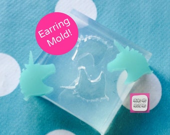 Silicone Earring Unicorn Stud Mold For Resin Jewellery EM91