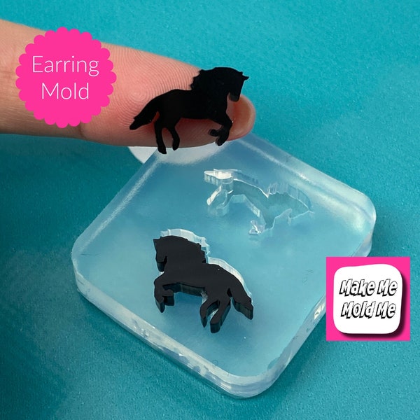 Clear silicone molds for resin 12mm horse Pony stud Earring