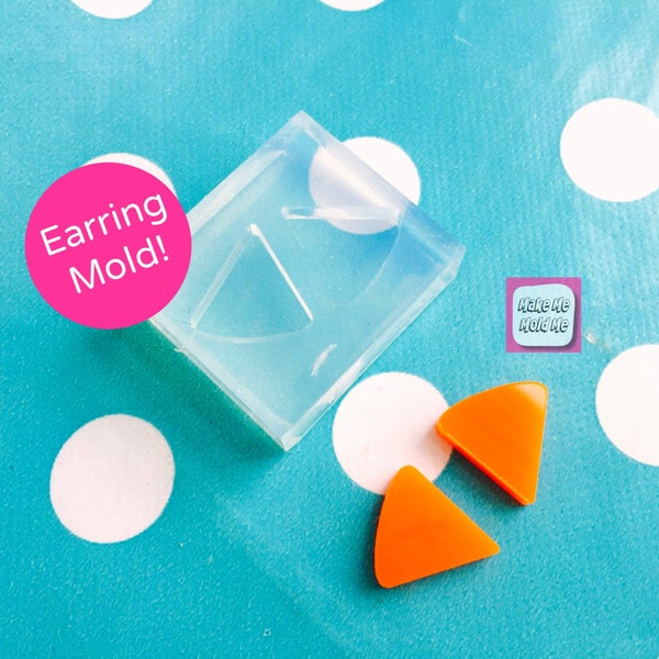 14MM Silicone Earring Triangle Shape Stud Mold  - Earrings Resin Crafter Mould Pizza EM81 T