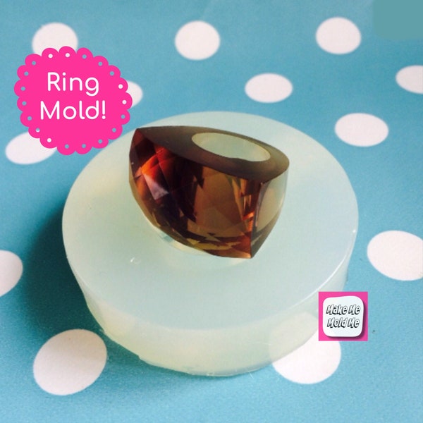 Silicone Mold Faceted plastic ring Mould - Size Medium - Resin Crafter Mould RM07