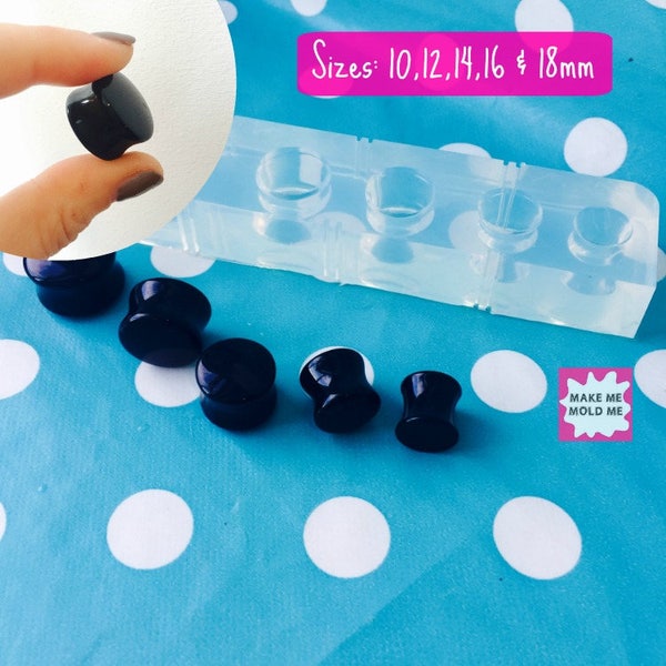 Moules en silicone transparent pour résine Silicone Ear Tunnel Plug Mold - 10mm 12mm 14mm 16mm 18mm Crafter Mold Shape Saddle Gauge EM223