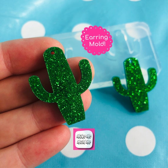 30mm Silicone Earring Cactus Cacti Mold EM61