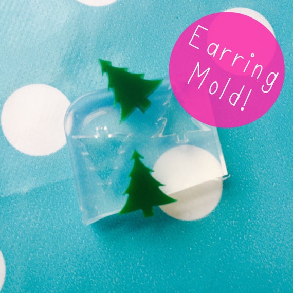 13mm Christmas Tree Earrings Silicone Stud Mold EM214