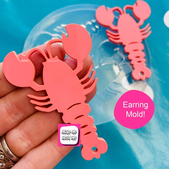 70mm Silicone Lobster Dangle Earring Mold Resin EM150