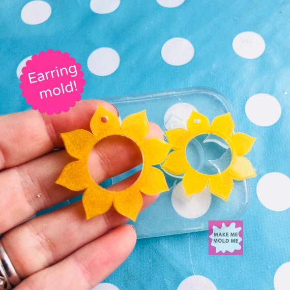 40mm Silicone Sunflower Earring Mold EM314