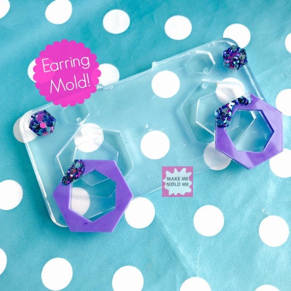 35mm XL Cut Out Hexagon Earring Mold EM29