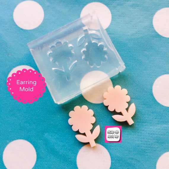 Silicone Earring Daisy Flower Stud Mold  - Earrings Resin Crafter Mould Garden Plant Shape EM157