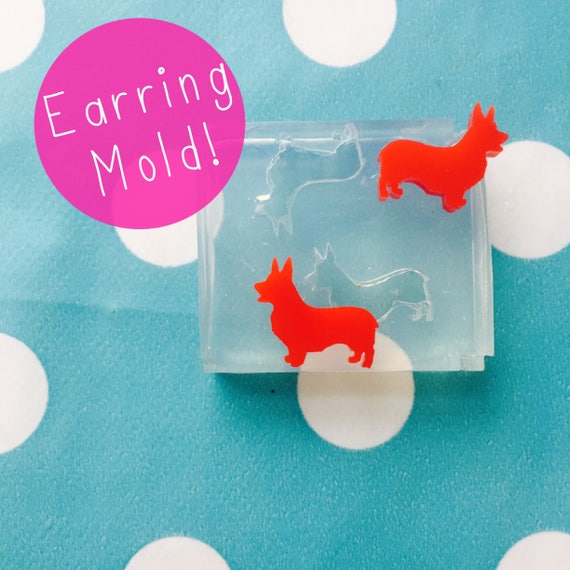 Silicone Earring Corgi dog Stud Mold EM39