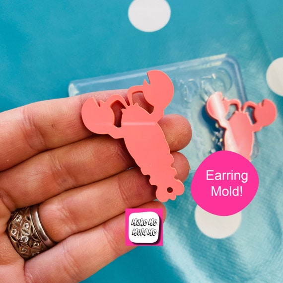 40mm Silicone Lobster Dangle Earring Mold Resin EM139