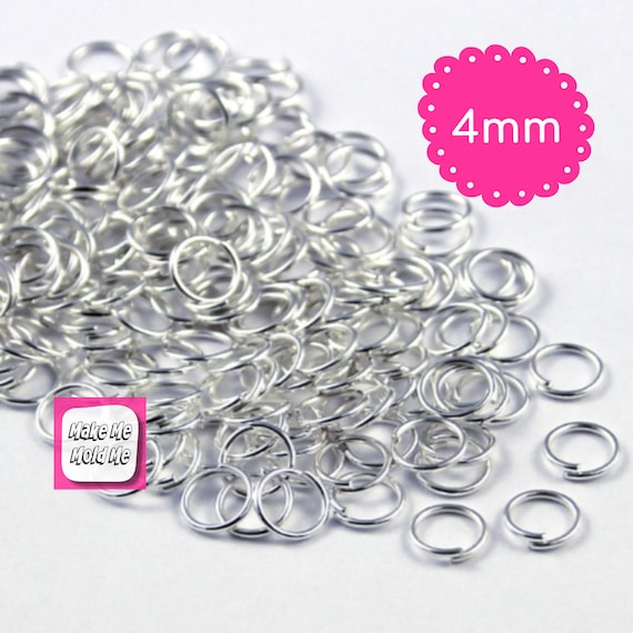 50 x Silver Plated 4mm Jump Rings Jewellery Findings MM61