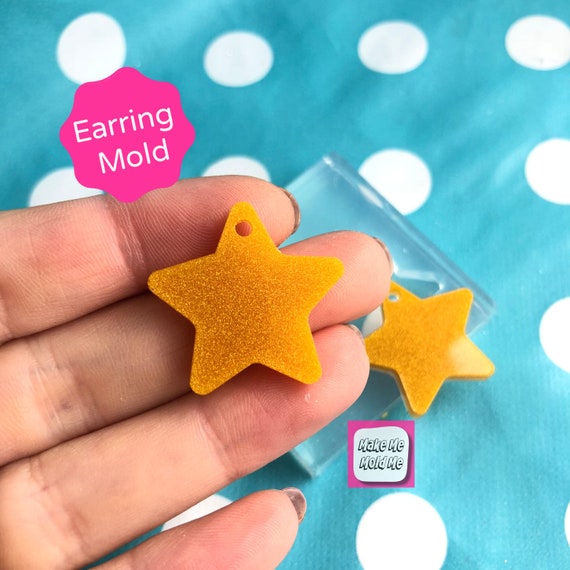 25mm Flat Star Silicone  Earring Mold EM331