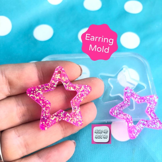 30mm Silicone Flat Cut Out Star Earring Mold EM332