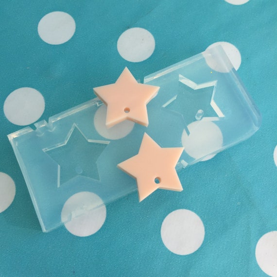 22mm Flat Star Silicone Mold with Bottom Hole EM192