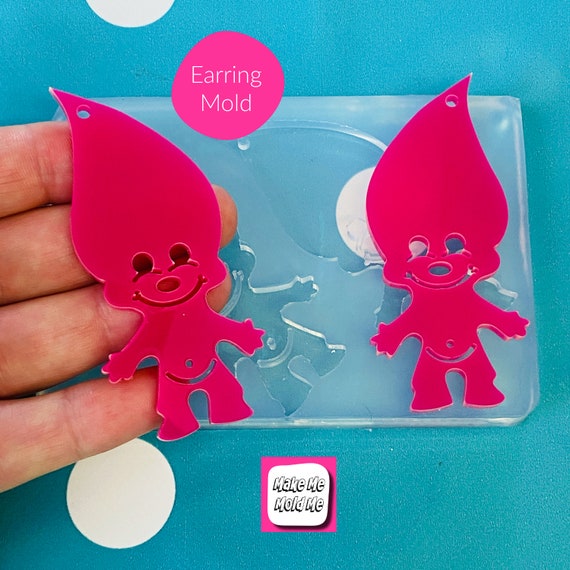65mm Clear Silicone Mold for Resin Retro Doll Earring