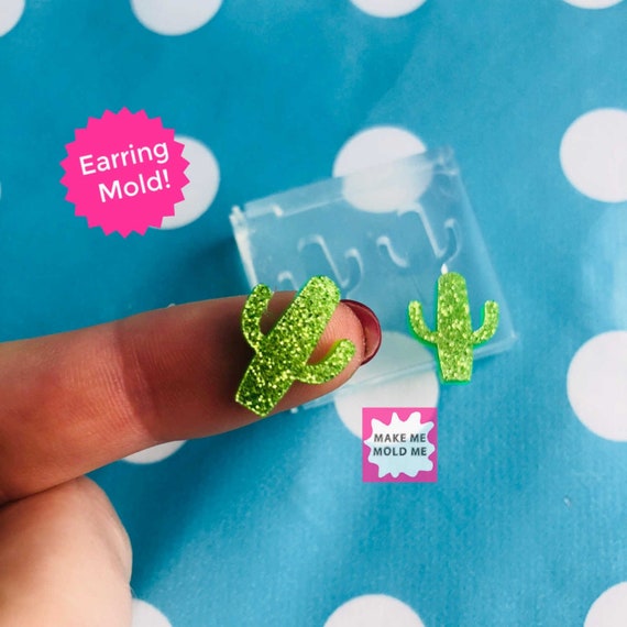 15mm Silicone Earring Cactus Cacti Mold EM279