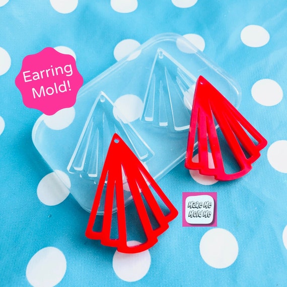 50mm Silicone Earring Cut Out Gatsby Art Deco  Mold EM352