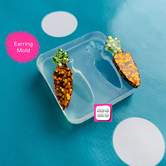 28mm Silicone Carrot Stud Earring Mold - Resin Craft EM546