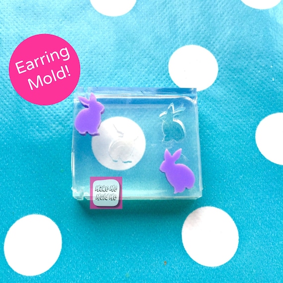 Silicone Earring Mold rabbit bunny stud EM95