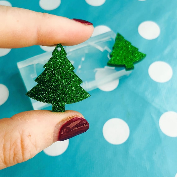27mm Silicone Dangle Earring Mold Christmas Tree EM44