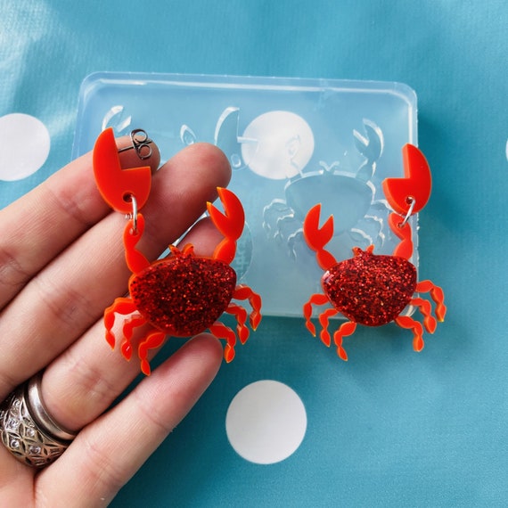 50mm XL 3D Silicone Crabe Boucles d'Oreilles Moule EM58 -  France