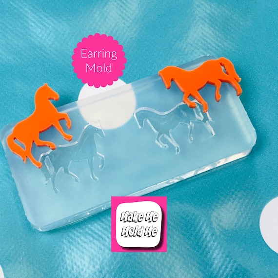 Clear silicone Molds for resin 20mm Horse Pony stud Earring EM800
