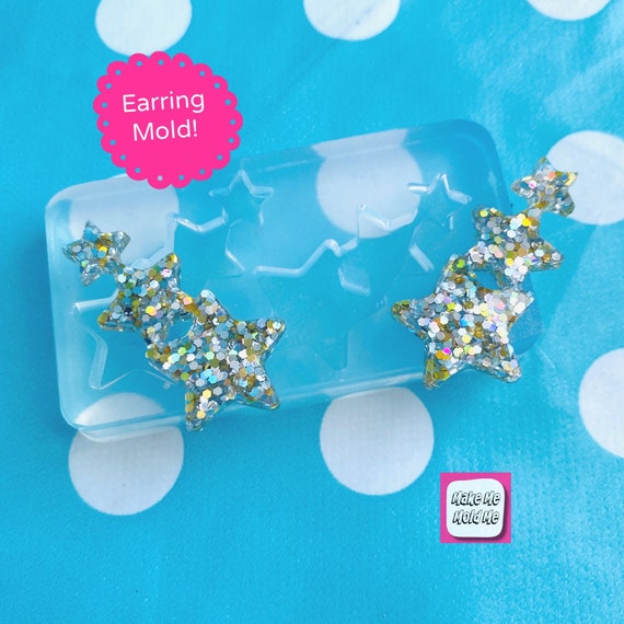 40mm Silicone Earring Star shape Stud Mold EM515