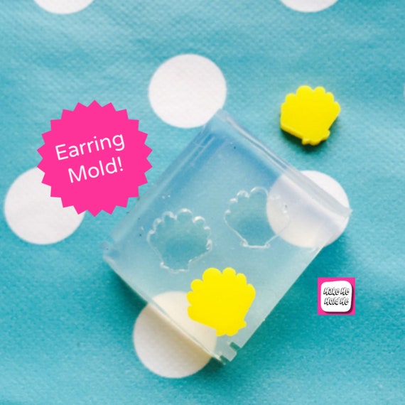 12mm Silicone Clam Shell Stud Earring Mold EM149