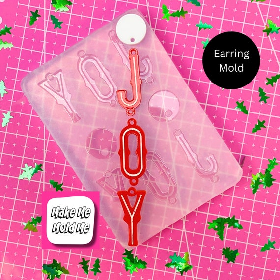 Clear silicone Molds for Resin Joy Christmas Word Letter Dangle Earring Mold