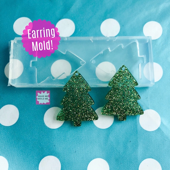 40mm Silicone Dangle Earring Mold Christmas Tree  EM12