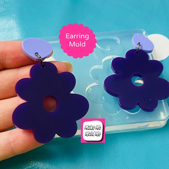 40mm XL Flower Silicone Dangle Earring Mold  EM404