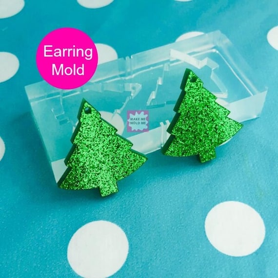 44mm Silicone Dangle Earring Mold Christmas Tree