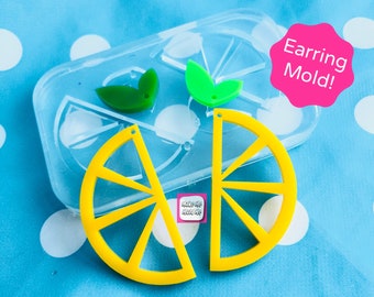 50mm Silicone Earring Cut Out Lemon Lime Slice Dangle Donut Mold  - Earrings Resin Crafter Mould Round EM351