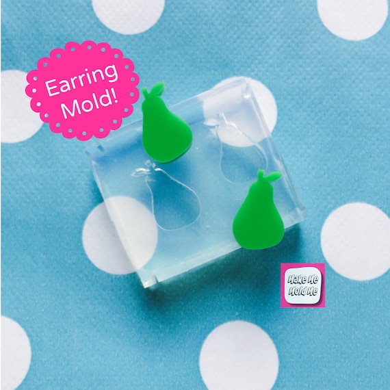 Silicone Earrings Pear Mold Resin EM122