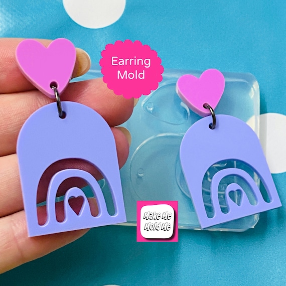 35mm Flat Arc Silicone Dangle Earring Mold EM16
