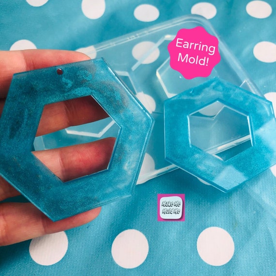 50mm XL Cut Out Hexagon Earring Mold EM367