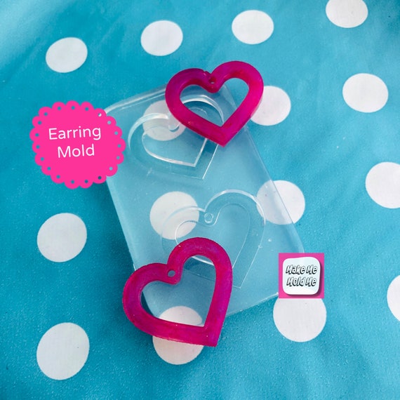 30mm Silicone Heart Dangle  Mold  EM475