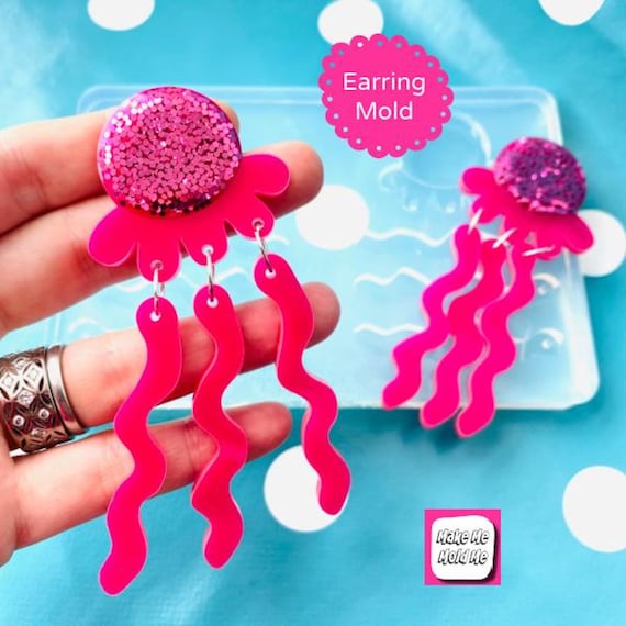 Silicone Earring Squid Dangle Mold EM09