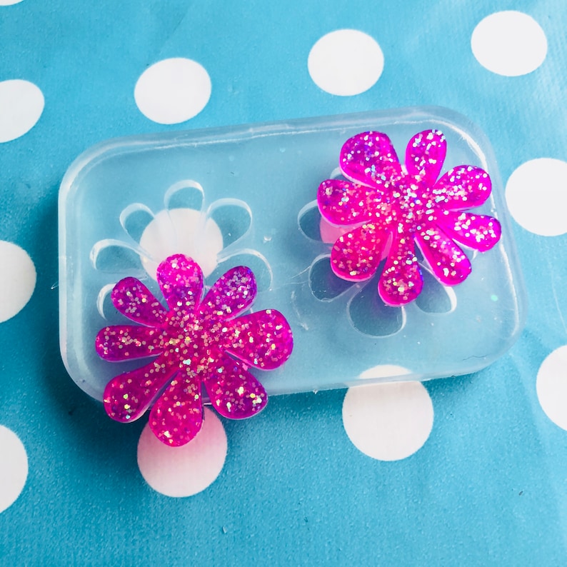 30mm Silicone Doodle Flower Earring Mold Resin Mould Crafter EM315