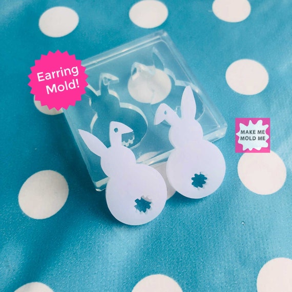 35mm Rabbit Earring Silicone Mold EM276