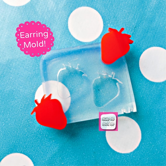 Silicone Earring Strawberry Stud Mold  - Earrings Resin Crafter Mould Fruit Shape EM174