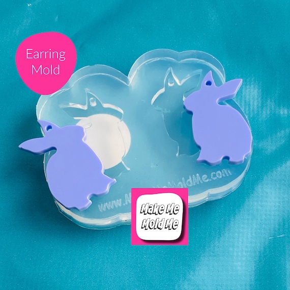 33mm Rabbit Earring Silicone Mold -  Resin Earrings Crafter Mould