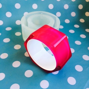 Chunky Hexagon Thick Square Resin Bangle Bracelet Silicone Mold - Handmade Resin Craft Jewellery Mould BM12