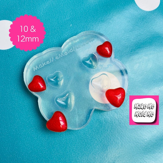 Clear Silicone Molds for Resin 2 in 1 Heart 10mm 12mm  Stud Earring Mold Duo Shape Resin Silicone Mould Jewellery Making